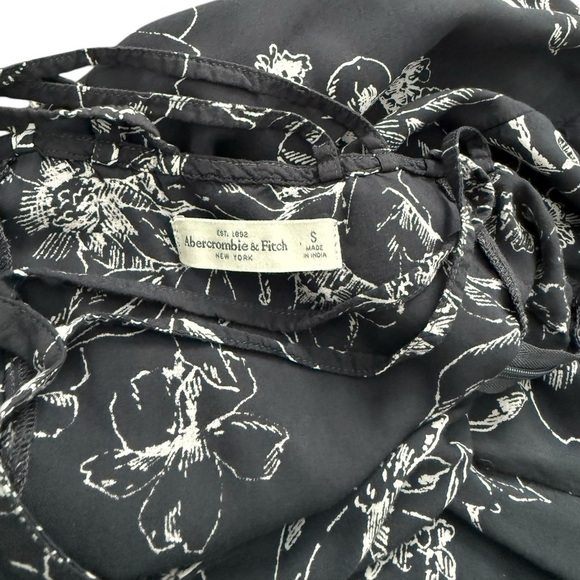 A&F high neck floral gray print maxi dress size large - Picture 12 of 14